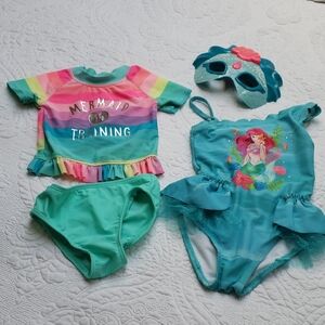 Mermaid Themed Bathing Suits & Mask.